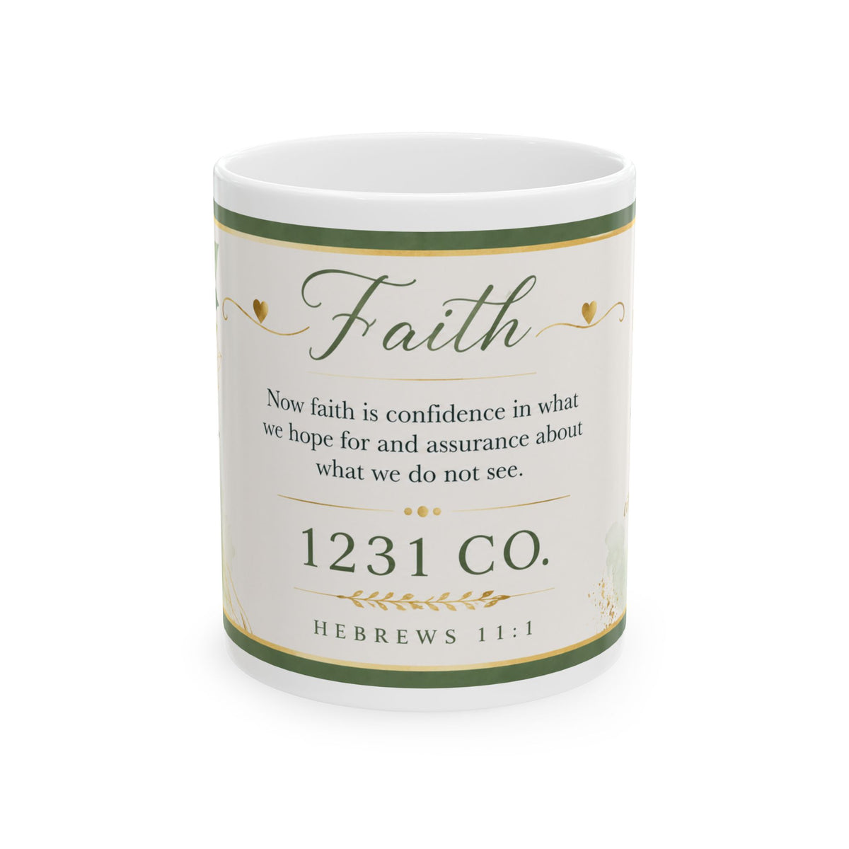 Faith Ceramic Mug — Hebrews 11:1 Inspirational Coffee Cup (11oz & 15oz)