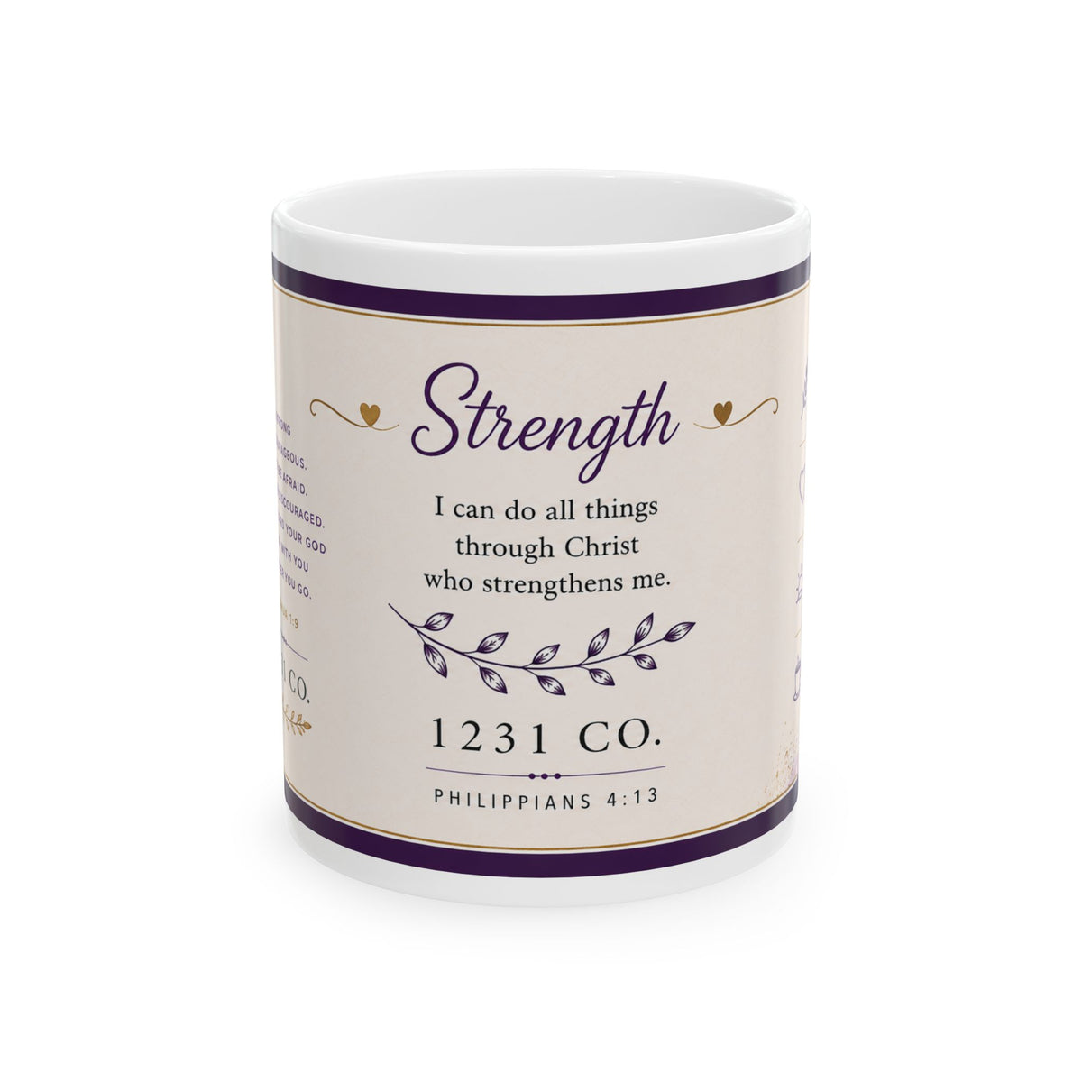 Strength Faith Mug — "I Can Do All Things Through Christ" Inspirational Ceramic Coffee Cup (11oz/15oz)